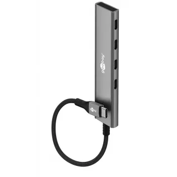 Goobay Slim 4-Port USB-Hub USB-C kuni 5 Gbit/s - -Pistik> 4x -Pesa (76564)