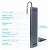 Gembird A-CM-COMBO9-01 USB Type-C 9-in-1 mitme pordi adapter (USB-hub + HDMI + VGA + PD + kaardilugeja + LAN + 3,5 mm heli), kosmosehall