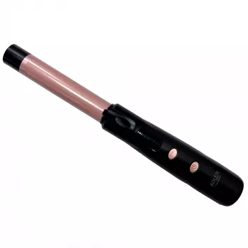 Juhtmevaba lokitang Adler AD 2120 — 2,4 cm keraamilis-turmaliiniga toru, LED-ekraan, kuni 170–210 °C, laetav 2×2600 mAh