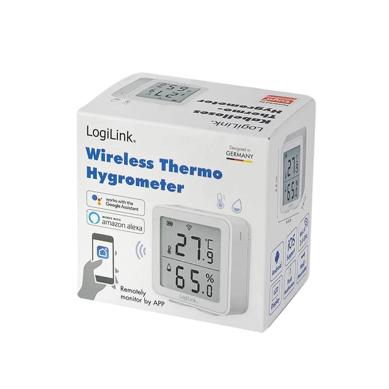 LogiLink SC0116 Hügromeeter Psühromeeter Siseruumide Elektrooniline Valge Digitaalne