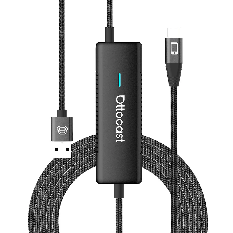 Juhtmevaba auto adapter Ottocast CA450 — MirrorCast juhtmevaba ekraaniadapter nutitelefoni ekraani peegeldamiseks autos
