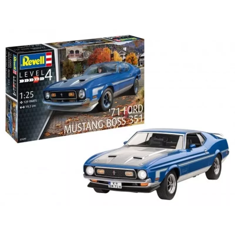 Plastikmudelauto REVELL Ford Mustang Boss 351 mõõtkavas 1:25 plastikkomplekt