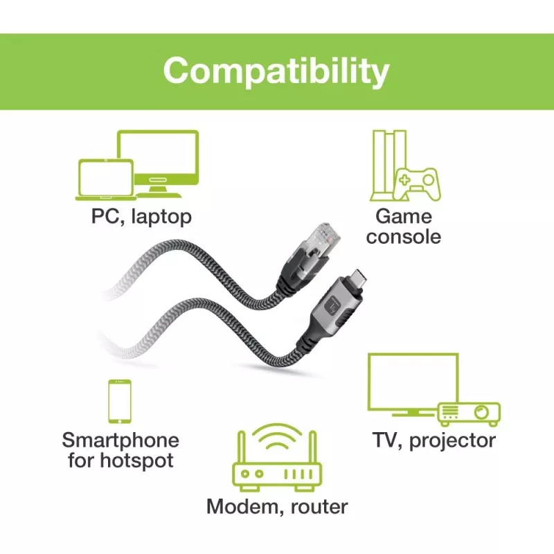 Techly ICOC U3C-RJ45-010 võrgukaabel Hõbedane, Must 1 m Cat6 F/UTP (FTP)