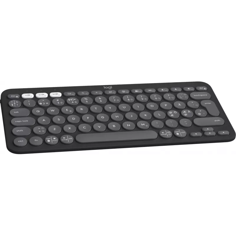 Logitech Pebble Keys 2 K380s - klaviatuur - juhtmevaba - Bluetooth LE - QWERTY - Põhjamaade (taani/soome/norra/rootsi) - tonaalne grafiit (920-011879)