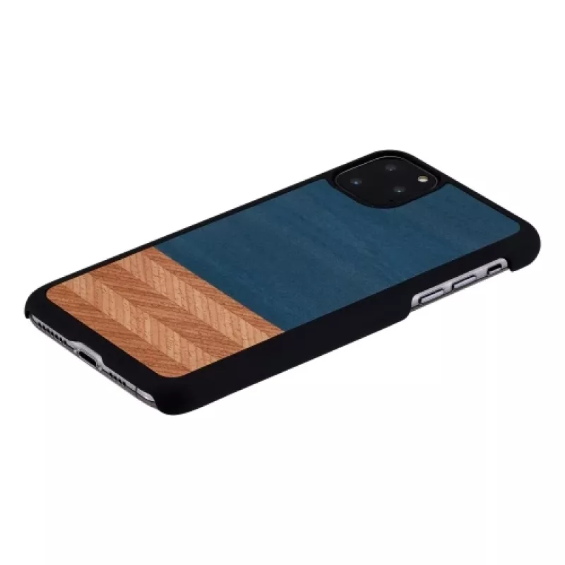 Telefoniümbris mehele ja puidust iPhone 11 Pro Max jaoks — teksamust kaitsev kate