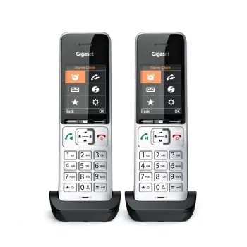 Gigaset COMFORT 500HX duo Analoog/DECT telefon Kõne tuvastus Must, Hõbedane