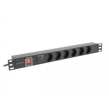 Lanberg PDU-05F-0200-BK toitejaotusseade (PDU) 5 vahelduvvoolu pistikupesa 1U Must