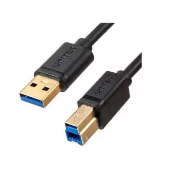 USB-kaabel Unitek C14095BK-2M — USB-A USB-B-le 3.0, 5 Gbit/s, 2 m, must, kullatud kontaktid