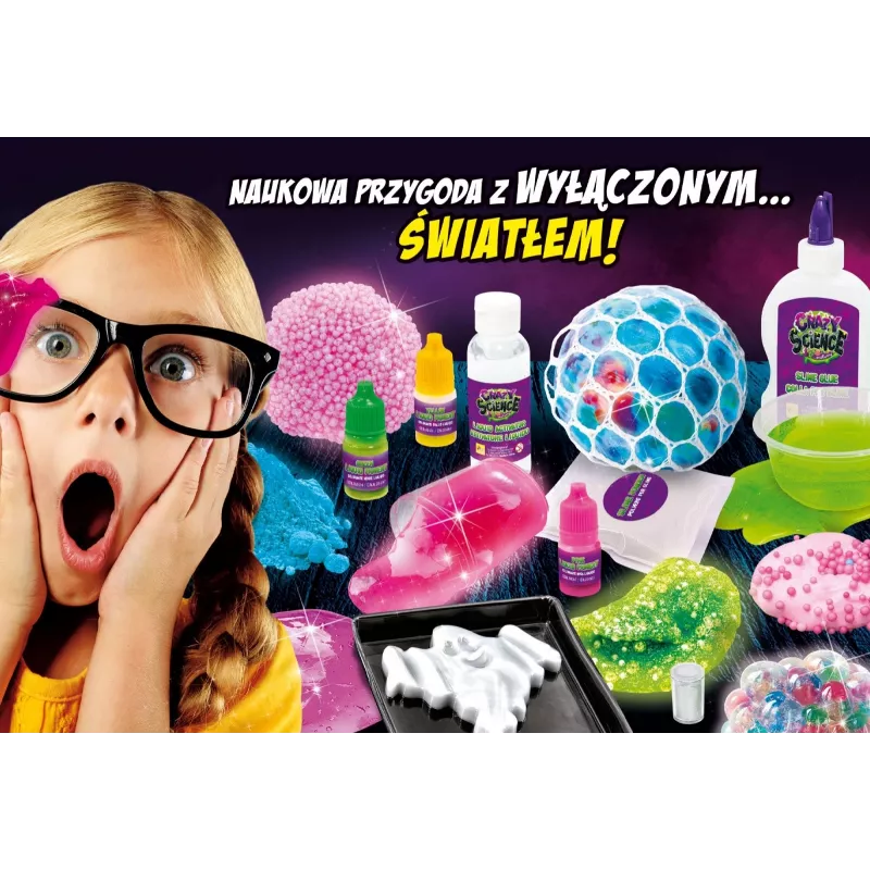 Teaduskomplekt Liscianigiochi Crazy Science Slime in the dark 304-PL89239 — pimedas helendava lima katsekomplekt