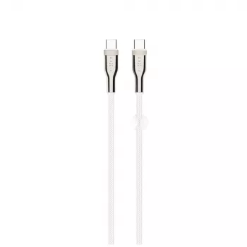 USB-punutud kaabel FIXED FIXDB-CC12-WH 100 W, valge, vastupidav punutud kest, andmeside ja toide