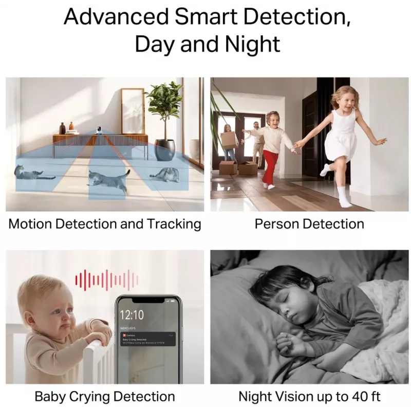 TP-LINK Mercusys MC200 Pan/Tilt Home Security Wi-Fi Camera