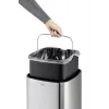 Ristkülikukujuline prügikast Durable NO TOUCH 35L roostevaba teras must hõbedane