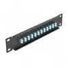 Fiiberoptiline patch-paneel DeLOCK 10 tolli 12 porti LC Duplex aqua 1U must