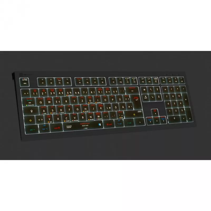 Logickeyboard LKB-OSX-A2M-DE klaviatuur USB QWERTZ saksa must (LKB-OSX-A2M-DE)