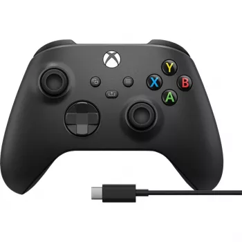 Microsoft Xbox Wireless Controller + USB-C kaabel Must Gamepad Analogue / Digital PC, Xbox One, Xbox One S, Xbox One X, Xbox Series S, Xbox Series X