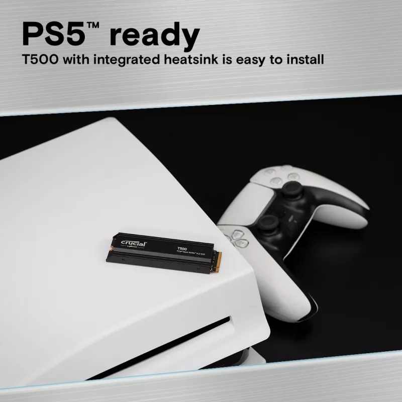 SSD-ketas Crucial T500 1TB M.2 NVMe 2280 PCIe 4.0 jahutusradiaatoriga