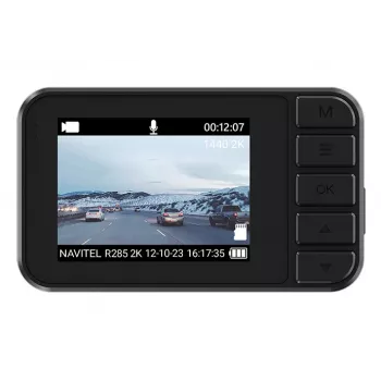 Auto dashcam Navitel R285 2K, 2 tolline IPS ekraan, 2560×1440 eraldusvõime, sisseehitatud kaardid