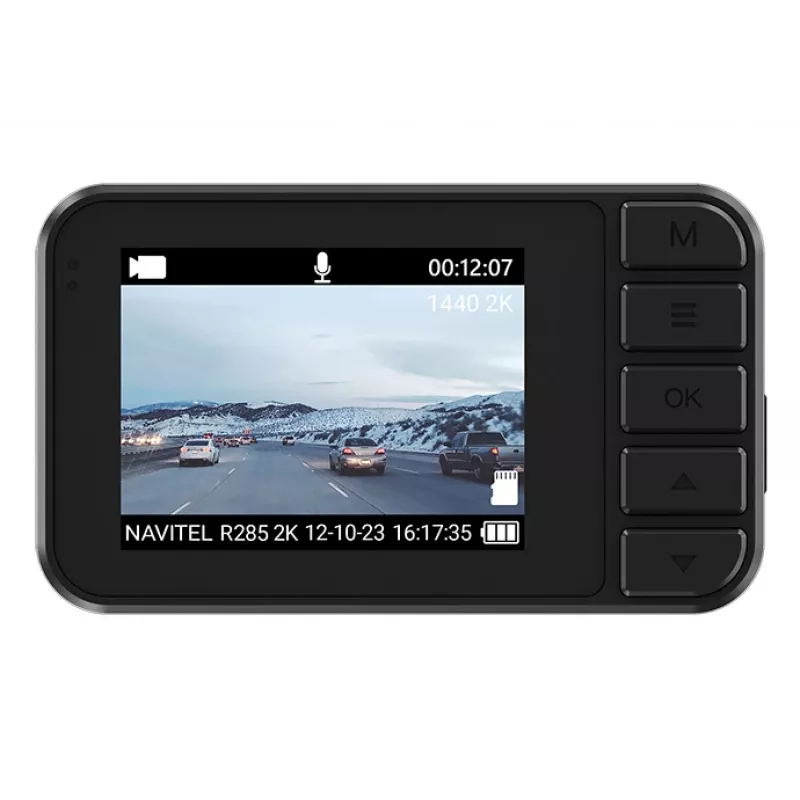Auto dashcam Navitel R285 2K, 2 tolline IPS ekraan, 2560×1440 eraldusvõime, sisseehitatud kaardid
