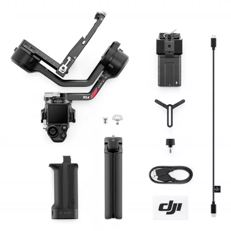 Käsikaamera stabilisaator DJI RS4, alumiiniumkorpus, 12h aku, 1,066 kg, must