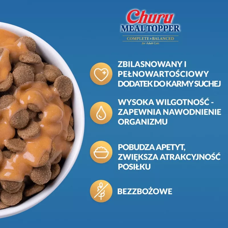 Märg kassimaius kotike INABA Churu Meal Topper Tuunikarp kammkarbiga 4 x 14 g