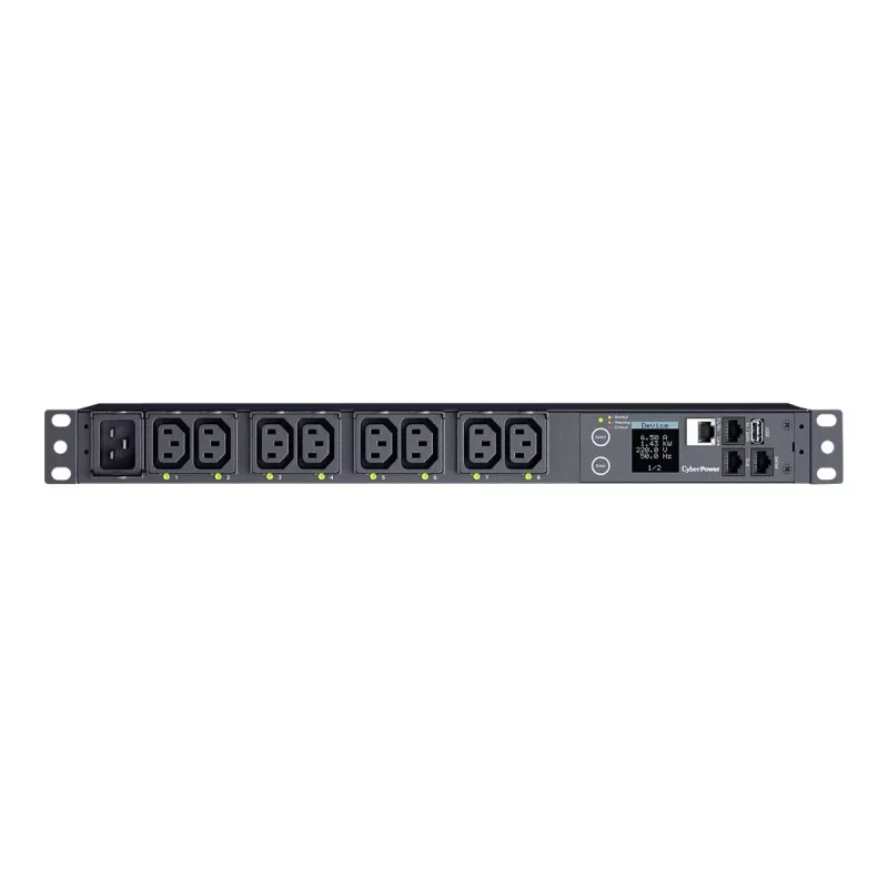 CyberPower PDU41005 toitejaotusseade (PDU) 8 vahelduvvoolu pistikupesa 1U Must