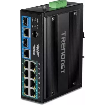 TRENDnet TI-BG104 - Lüliti - tööstuslik - haldamata - 4 x 10/100/1000 (PoE++) + 4 x 10/100/1000 (PoE+) + 2 x Combo Gigabit SFP/RJ-45 - DIN rööpale paigaldatav, seinale paigaldatav - P