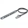 DELOCK 4 pordiga õhuke USB-jaotur — USB 3.2 Gen 1 host USB-C, 3× USB 5 Gbps USB-C + 1× USB 5 Gbps Type-A, hall, metallist