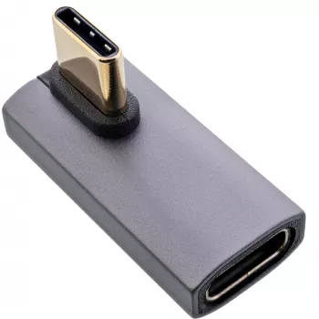 InLine USB4 adapter, USB-C pistik/pesa vertikaalne parem-/vasaknurkne, alumiinium, hall