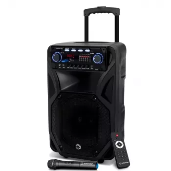Kaasaskantav karaokekõlar MANTA SPK5021PRO 20W, 12-tolline bassikõlar, 80W RMS, Bluetooth, aku kuni 5h, SD/USB, mikrofoni- ja kitarrisisendid