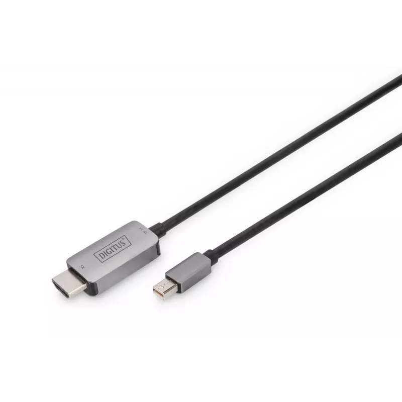DIGITUS - adapterkaabel - Mini DisplayPort (M) HDMI-le (M) - 1,0 m - toetab 8K 60 Hz - must (DB-340109-010-S)