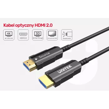 HDMI-kaabel UNITEK C11072BK-25M 25m 18 Gbit/s Must