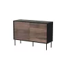 Kummut cama meble CORTINA 1D3S 120x40x81 cm, must/pähklipuu, 3 sahtlit, puitlaastplaat