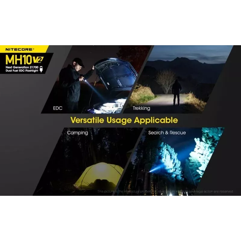 Käeshoitav taskulamp Nitecore MH10 V2 Must