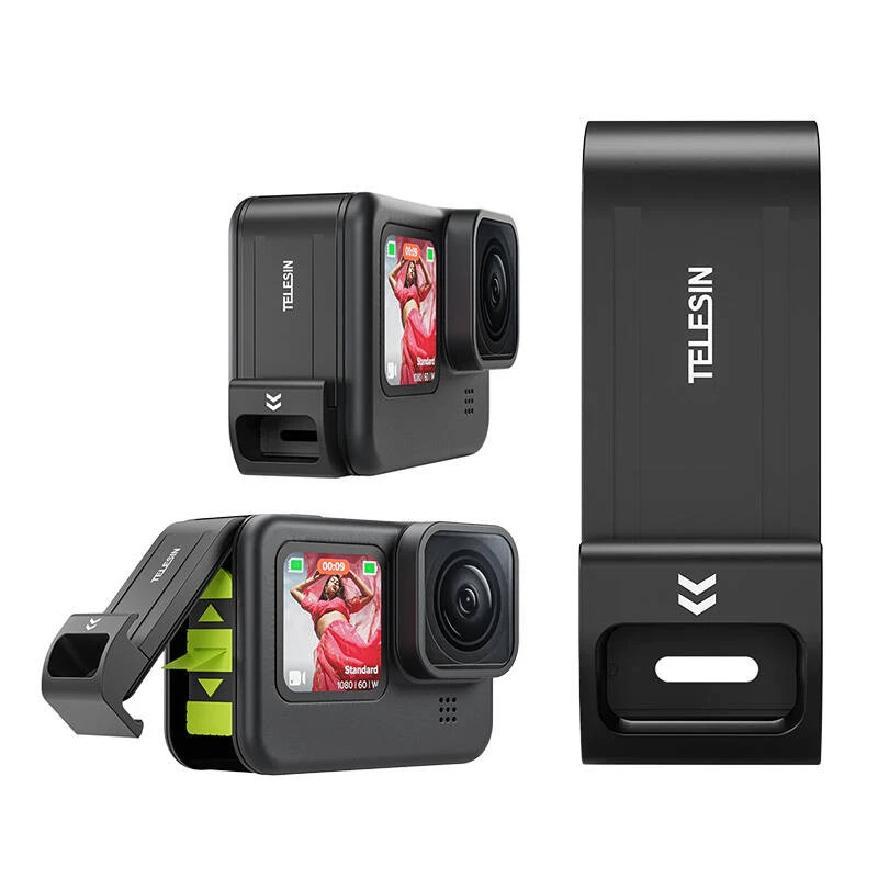 Telesini akukate GoPro 12/11/10/9 jaoks — veekindel asenduskate lihtsa ligipääsuga