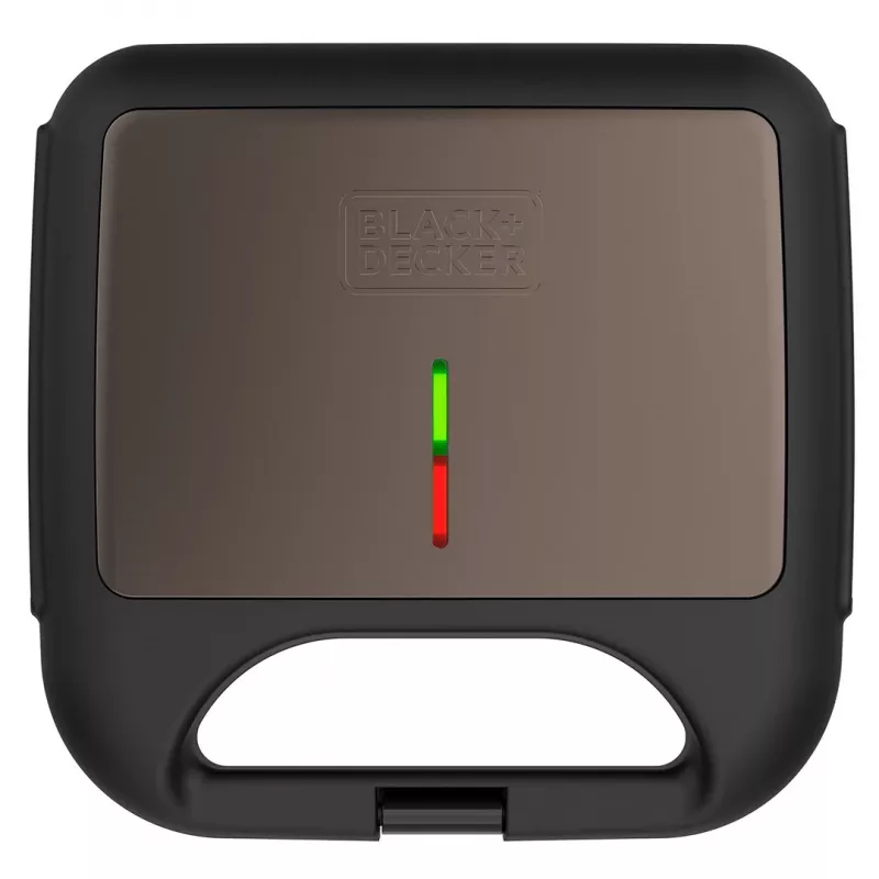 Sandwich toaster Must & Decker BXSA753E — 2-sandwich, 750 W, mittenakkuvad plaadid, 215×125 mm küpsetuspind, kompaktne roostevaba teras