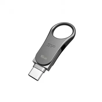 Silicon Power Mobile C80 USB-mälupulk 16 GB USB Type-A / USB USB-C, USB 3.2 Gen 1, titaan, tsinkkest