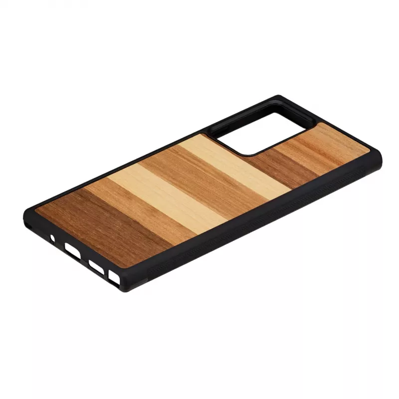 Telefoni kaitseümbris man and wood Samsung Galaxy Note 20 Ultra jaoks — must puidust viimistlus