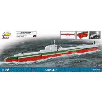Plastmudeli komplekt Cobi Poola allveelaev ORP Sep mõõtkavas 1:300 (COBI-4856)