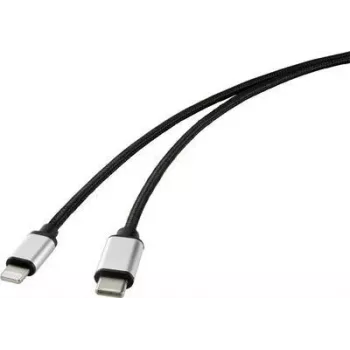 Renkforce USB Handy Connection Cable [1x USB-C™ Pistik – 1x Apple Lightning-Pistik] 2,00 m Must (RF-4353448)