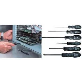 ESD-tööriist C.K Tools T4741S-ESD — antistaatiline täppiskruvikeeraja, must/kollane