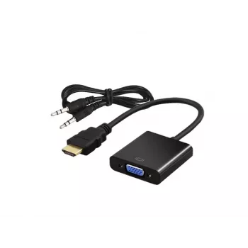 Videoadapter SAVIO CL-23/B VGA (isane) HDMI tüüp A (emane) 0,5 m, must