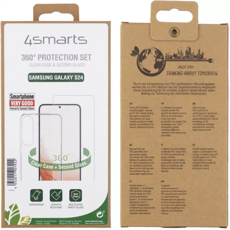 Katte 4smarts Galaxy S24 läbipaistev 15,8 cm (6,2 tolli)