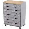 Hoiukäru Paperflow DT162N.02.23, 16 sahtlit, 55,2×74,5×35 cm, hall