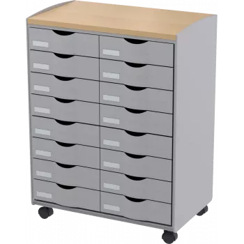 Hoiukäru Paperflow DT162N.02.23, 16 sahtlit, 55,2×74,5×35 cm, hall