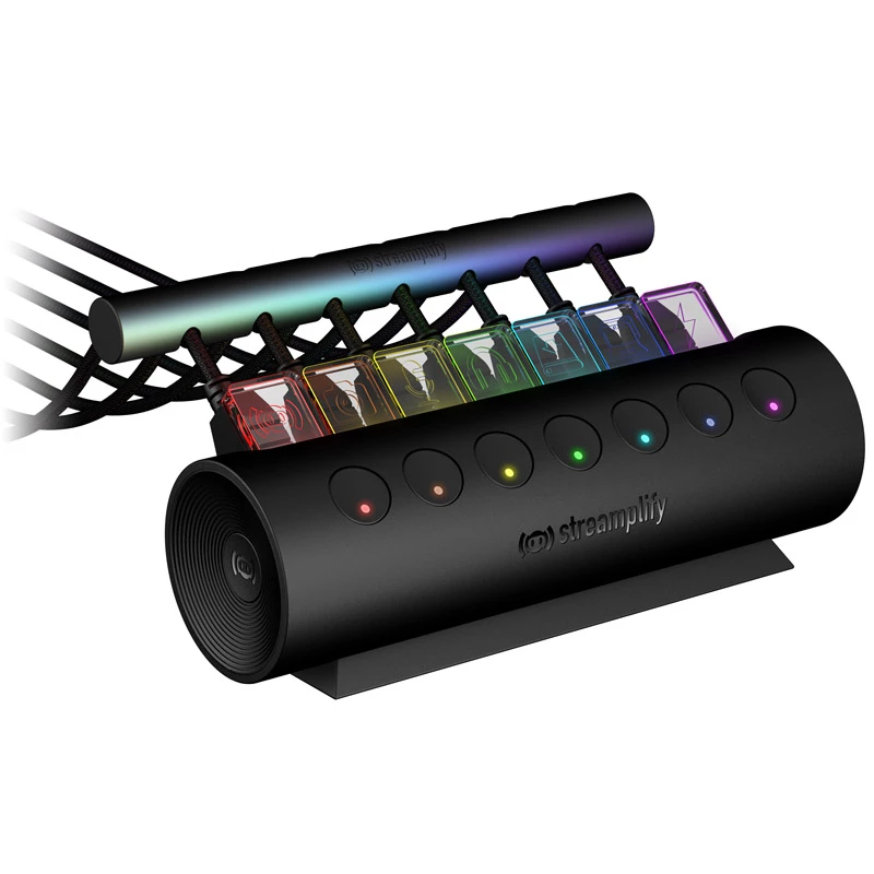 Streamplify HUB CTRL 7, 7x USB 3.0 Type A, RGB, 12V, EL toitekaabel - must