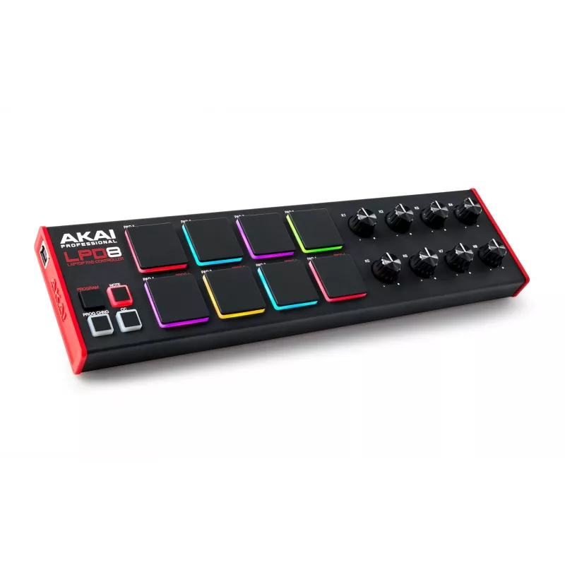 Akai LPD8 MKII MIDI-klaviatuur 8 klahvi USB Must, Punane