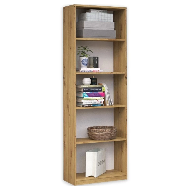 Kontori raamatukapp top e shop R40 ARTISAN, tamm, 5 riiulit, 400×300×1820 mm, puitlaastplaadist karkass