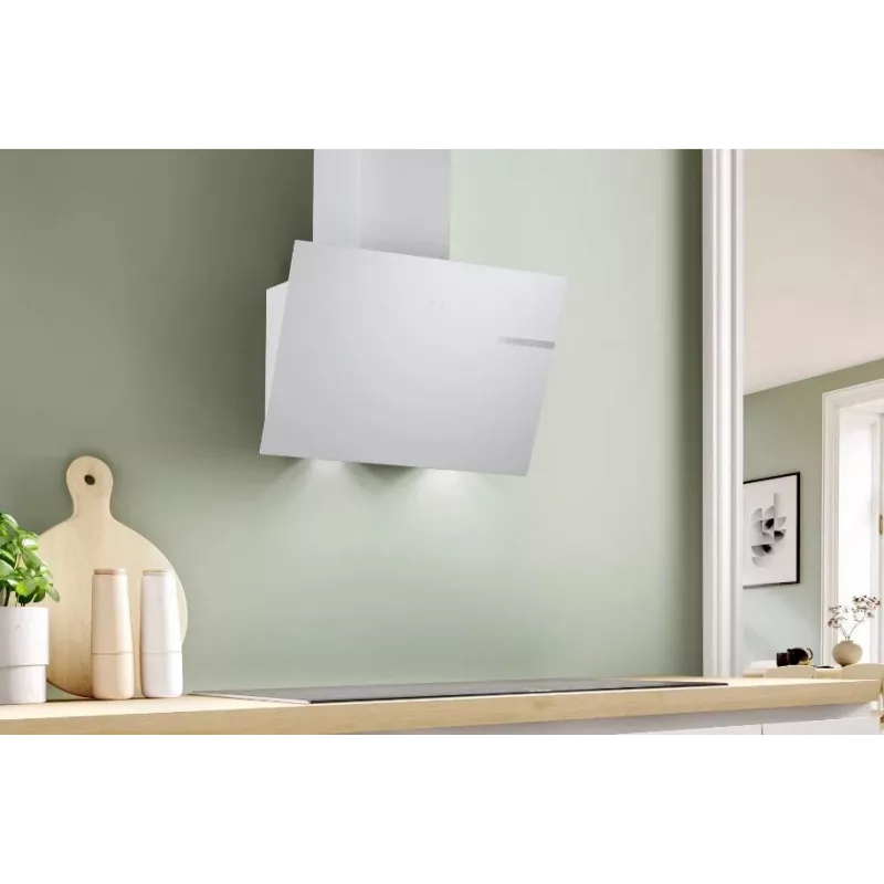 Seinale kinnitatav õhupuhasti Bosch DWK65DK20, 590×325×690 mm, 550 m³/h, 3 kiirust, 62 dB, valge, alumiiniumist rasvafilter