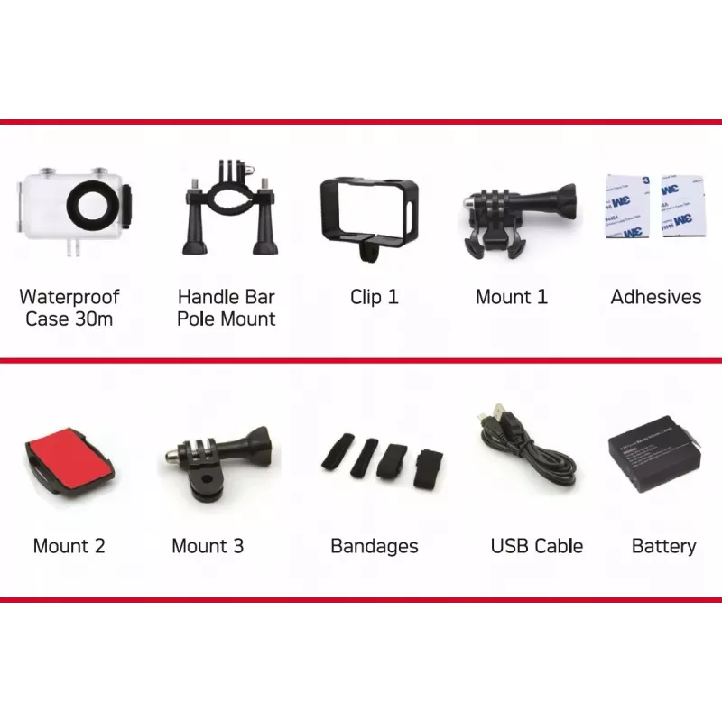 AgfaPhoto Action Cam Action Sports Camera 16 MP 2K Ultra HD CMOS Wi-Fi 58 g (AC7000BK)