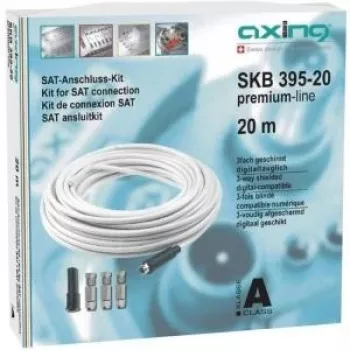 Koaksiaalkaabel Axing SKB 395-20 20m Valge